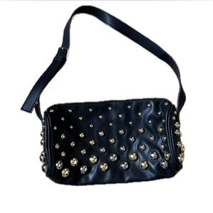 BCBG Studded Black Shoulder Bag